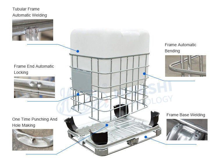 เครื่องปั่นกรอบฐานกรง IBC สําหรับกรงเหล็กไร้สแตนเลส IBC 1000L ถังน้ํา