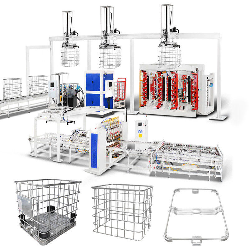 เครื่องปั่นกรอบฐานกรง IBC สําหรับกรงเหล็กไร้สแตนเลส IBC 1000L ถังน้ํา