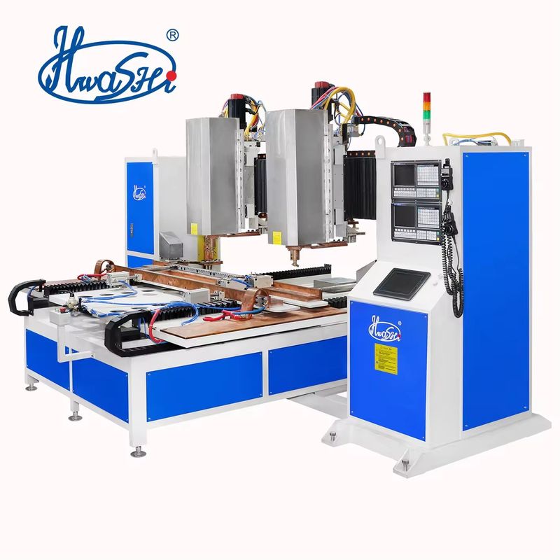 เครื่องเชื่อมจุด Cnc 7Axis หัวสอง แบบอัตโนมัติแผ่นโลหะสําหรับ Rack Squat