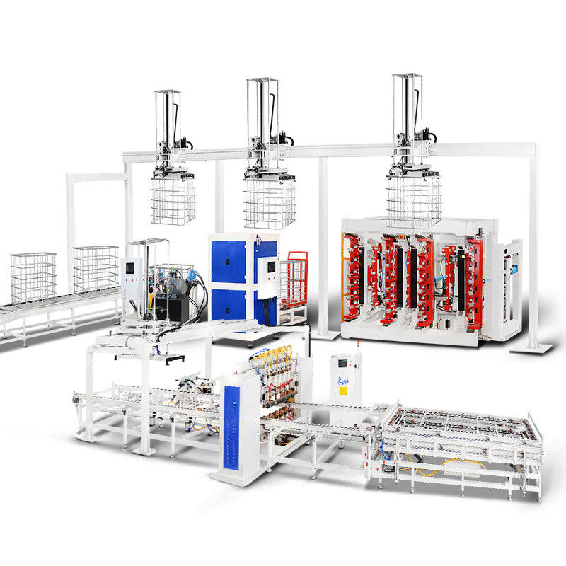 เครือข่าย IBC สายการผลิตกรอบกรง IBC เครื่องบิดเครือข่ายท่อสองสถานี