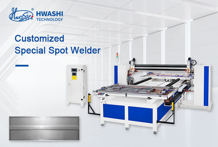 Hwashi 20 หัว 380V 2 ขั้นตอน Spotter เครื่องปั่น อัตโนมัติ Spot Welder สําหรับเหล็กดัด