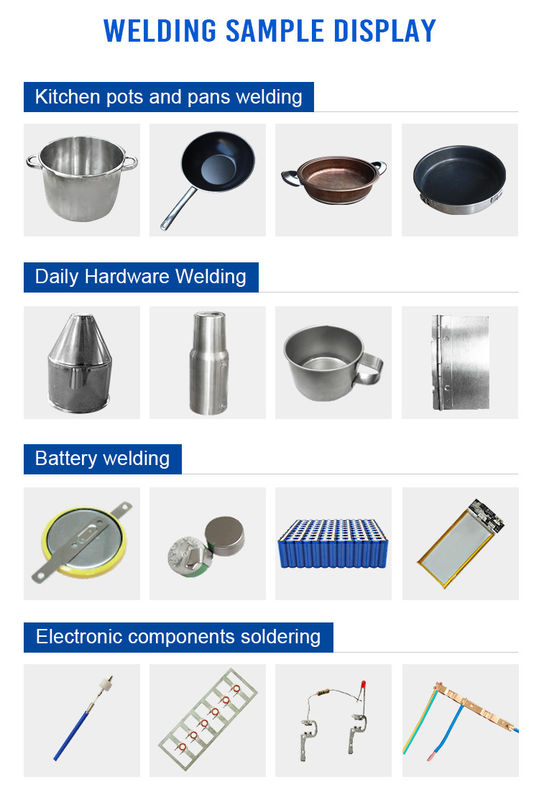 เครื่องเชื่อมสปอตแบบปล่อยประจุคาปาซิเตอร์สแตนเลส Hwashi 220-380V เครื่องเชื่อมหม้อสแตนเลส, เครื่องเชื่อมสปอตด้ามจับหม้อ