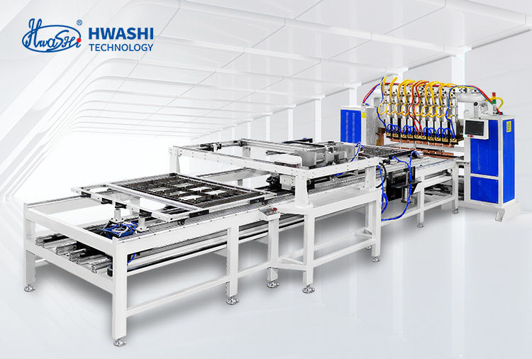 Hwashi Automatic Multi Point Refrigerating Condenser Wire Mesh Spot Welding Machine Low Carbon Steel Wire Mesh Welding